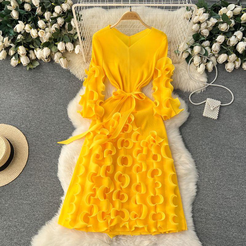 Design Three-Dimensional Ruffles Niche Style Exquisite Dress