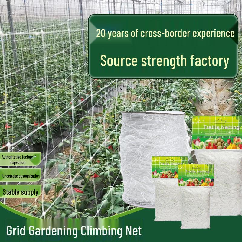 

Polyester White Square Grid Plant Climbing Net Without Clips
