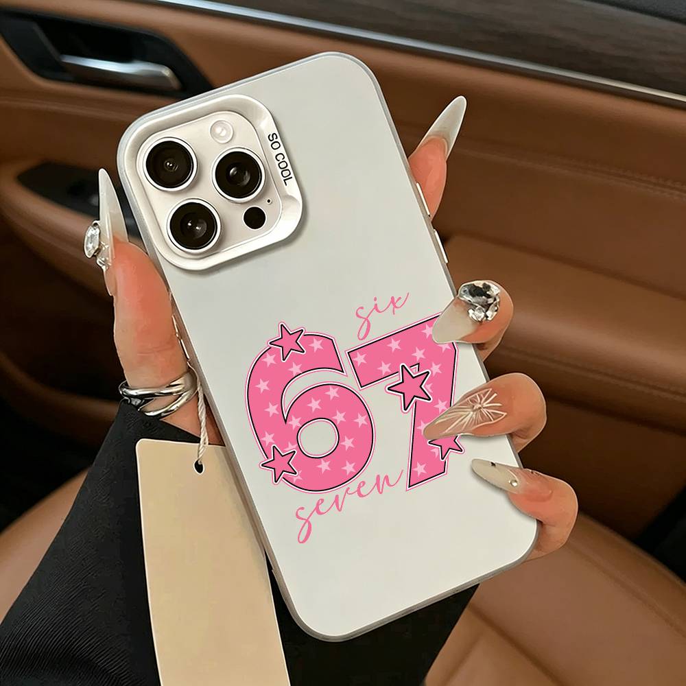 SS Fashion Six Seven 67 Phone Case For IPhone 17 Air 16 15 14 13 12 11 Pro Max White  Silver  Hard Cover