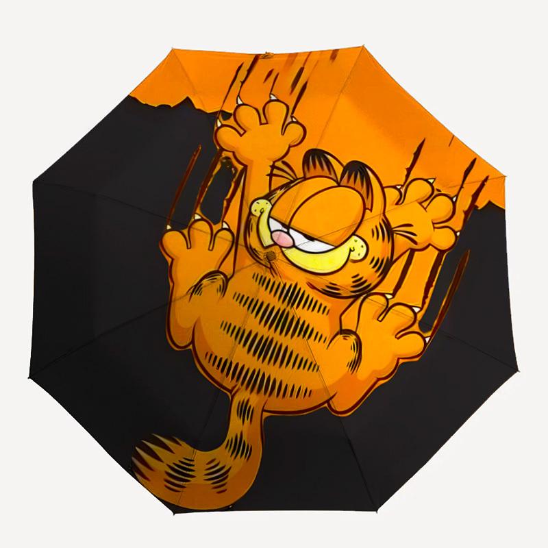 

1PC Garfield Cat Auto Open/Close Folding Cute Umbrella, Windproof 8 Ribs Construction, Lightweight Travel Umbrell 01