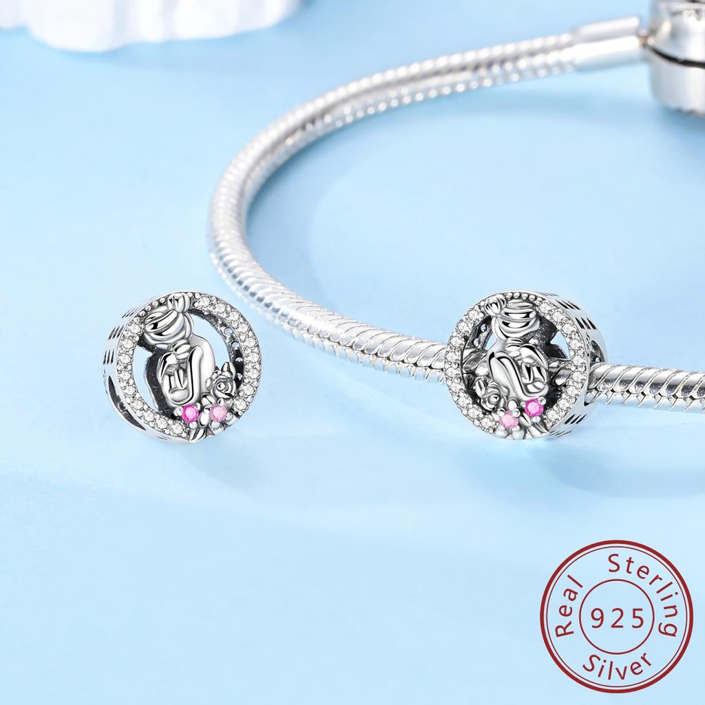 copper Mother and Son Bead Charms Love Charm Bead Charms Jewellery Compatible With Authentic Bracelets Ideal For Women Do It Yourself Gift Compatible