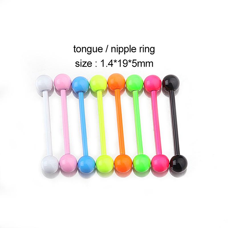 

8 шт., пирсинг из нержавеющей стали, кольцо для языка, пирсинг, ювелирные изделия для тела со штангой