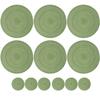 Set of 6 Round Braided Table Mat Washable Placemats Non Slip Heat Resistant for Kitchen Dining Tables Pad With 6Pc Cup Coasters