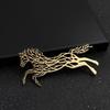 Stainless Steel Metal Horse Brooch Vintage Animal Brooches Jewelry Men Suit Clothes Pin Accessories