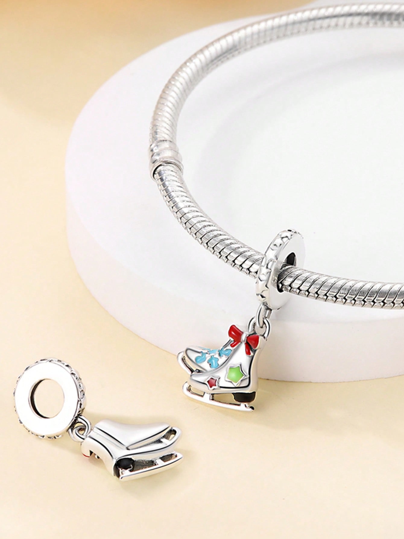 Рождественский Снежный Дом Носки Бусины Шарм Медь Покрытая Подходит Шармы Медь Оригинальный Браслет Для Изготовления Украшений DIY Шарм