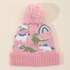 Children's Cute Dinosaur Fleece-Lined Knitted Wool Hat for Autumn & Winter