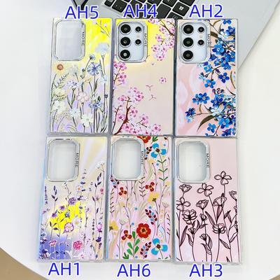 Handyhüllen der Flower and Grass-Serie, galvanisierte, laserstrukturierte, matte Serie für iPhone 13 14 15 Serie für Samsung Galaxy S23 S24 A15 A25 A35 A55.