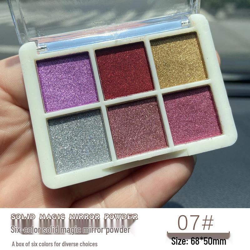 6-Color Magic Mirror Powder Set: Ultra-Bright Nail & Eyeshadow Palette with Aurora and Gold Ripple Effects
