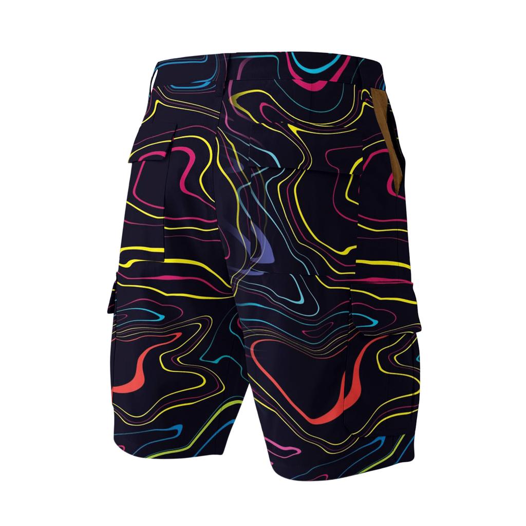 Men's Casual Printed Cargo Shorts with Multiple Pockets Relaxed Fit Knee Length Durable Fabric Belt Included for Outdoor Activities