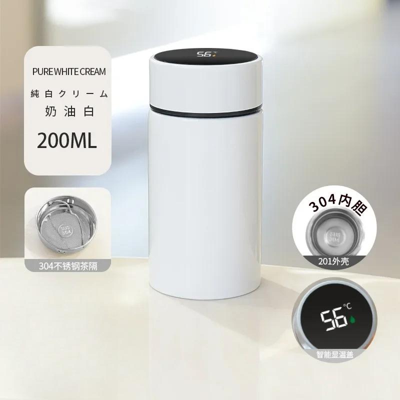 200ML Smart Display Thermosbecher Mini-Tasche für Männer Studenten Büro Thermosbecher Edelstahl Outdoor Freizeit Tragbarer Thermosbecher