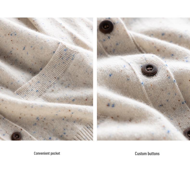 Women's V-Neck 100% Cashmere Cardigan: Autumn Winter Korean Style, Loose Fit, Slimming Single-Breasted Knit Sweater