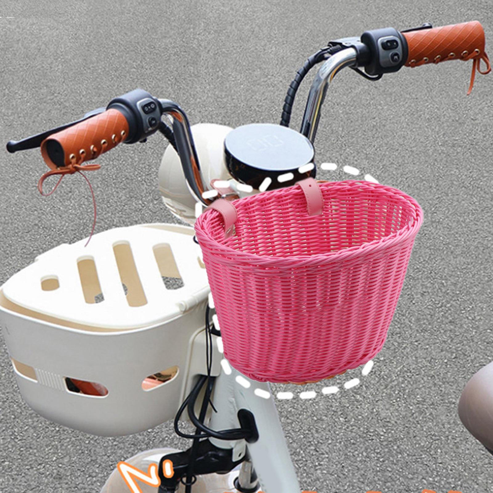 

Велосипедний кошик Аксесуар Кермо Плетений Підвісний для Велосипедів Діти Дорослі рожевий