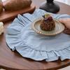 Set de table isolant simple Serviette de table en coton Tissu Décoration de fête Serviette ronde Cuisine