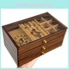 Large Capacity Walnut Wood Pattern Jewelry Box With Multiple Layers For Gift And Travel Storage