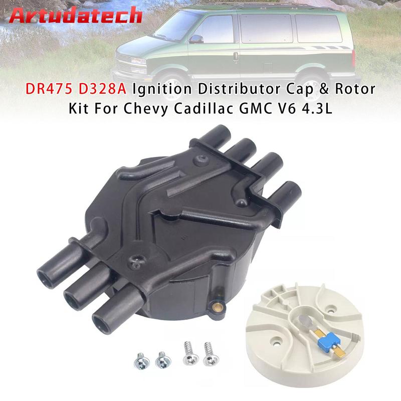 Artudatech DR475 D328A Ignition Distributor Cap & Rotor Kit For Chevy Cadillac GMC V6 4.3L
