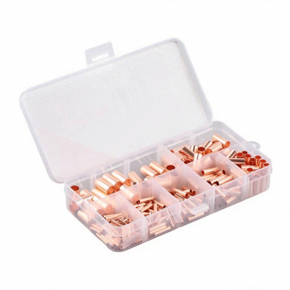 250Pcs GT Tube Connector Copper Tube Connector Copper Tube Connector Kits Wire Connection