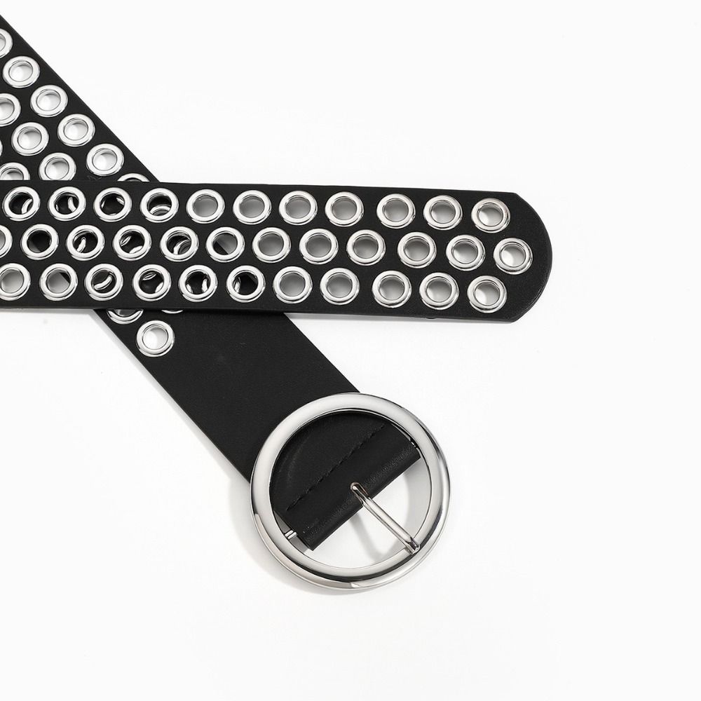 Punk PU Leather Belt Korean Style Y2K Girl Waistband Fashion Wide Waistband  Men