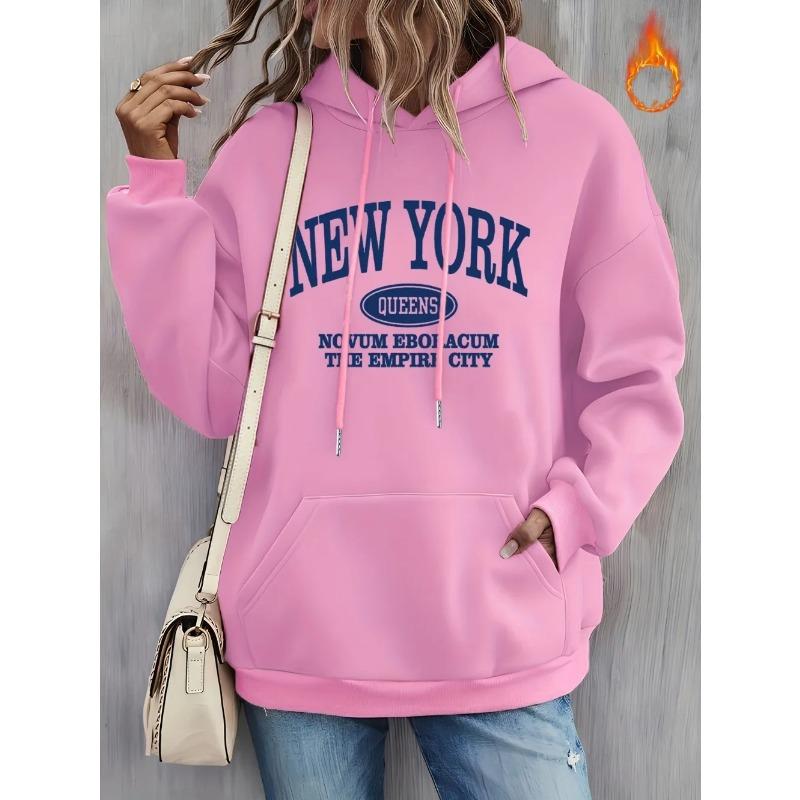 

Женская толстовка с принтом - модная однотонная с регулируемым капюшоном на шнурке, вместительная толстовка с карманом-кенгуру, толстовки, свитшоты женские XXXL розовый