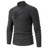 Men's Casual And Trendy Solid-color Warm Sweater, Fashionable Pullover, Men's Long-sleeved Sweater With Semi-high-neck Knitted Sweater Inside