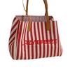 Casual Large-capacity Underarm Bag Women's  New Striped Canvas Bag Fashionable Shoulder Tote Bag