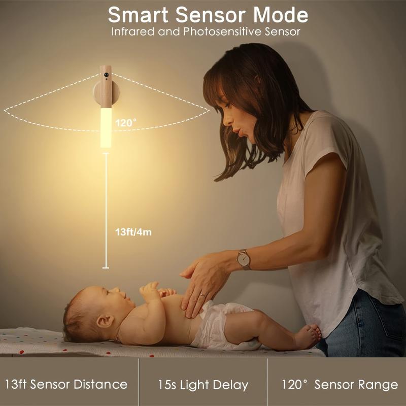 Rechargeable LED Smart Motion Sensor Night Light for Corridor Cabinet Bathroom Kitchen Bedroom Wall Lighting