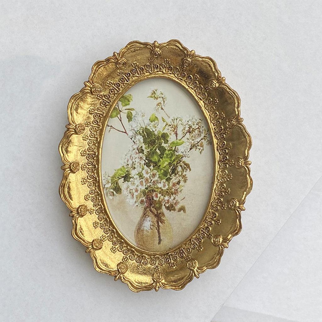 Vintage Photo Frame Carved European Showcase Wall Hanging Decoration Ornament Picture Frame for Bedroom Living Room Wedding