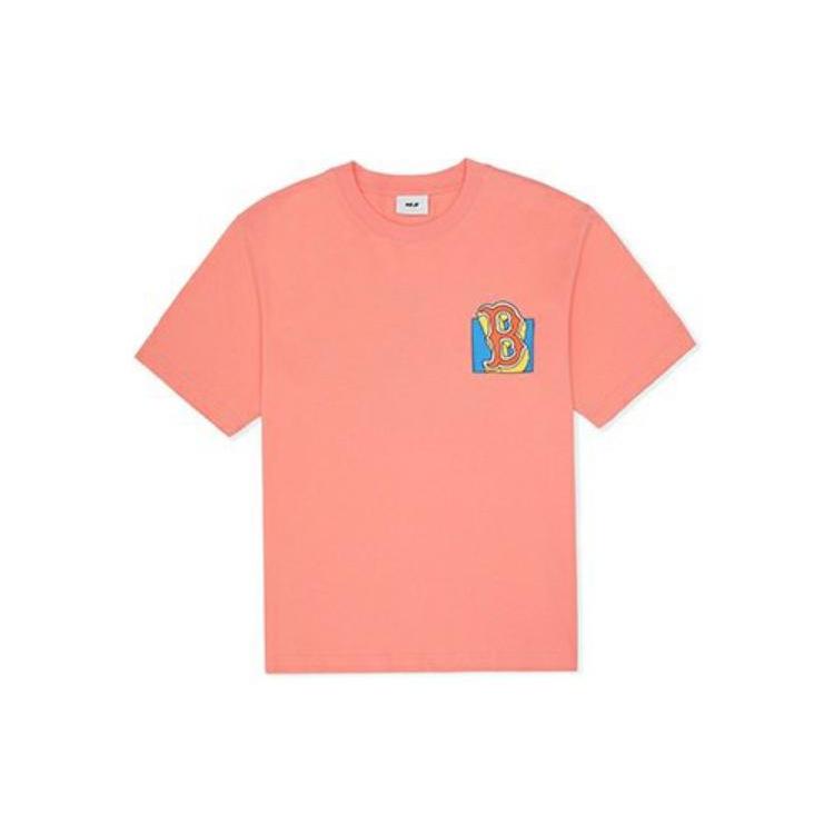 MLB Like Series T Shirts Unisex Peach Pink Crew Neck Moderate Straight Fit 3ATSEC533-07COS L