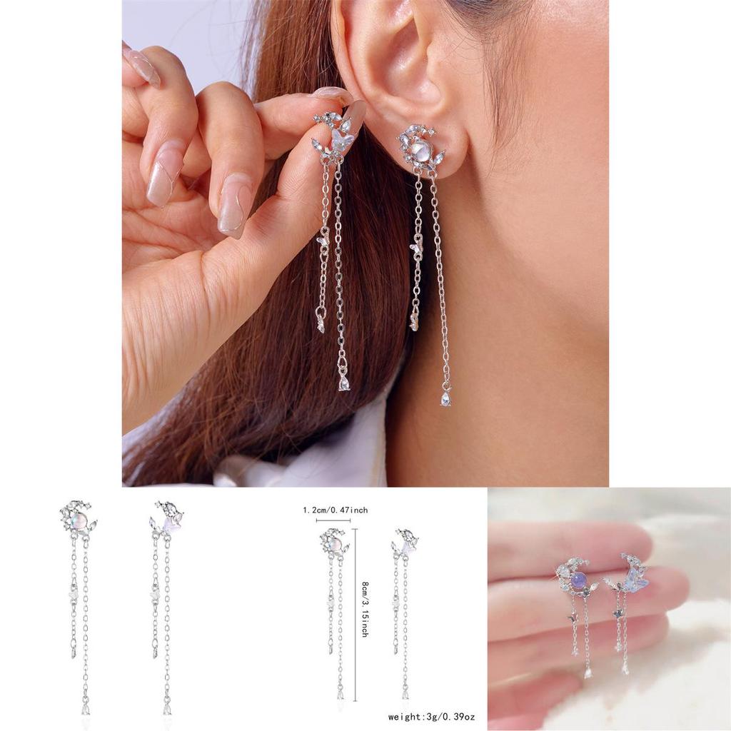 Animalinspired Butterfly Dangle Earrings With Rhinestones For Daily Wear Women