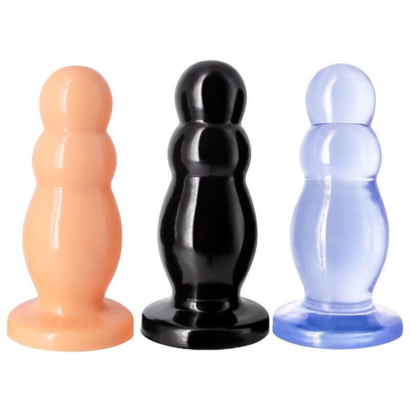 Transparentní měkký anální dilatátor Anální kolík Mužský masturbátor Sexuální hračka pro dospělé Dildo Pull Bead se Sucker Fisting Slave BDSM