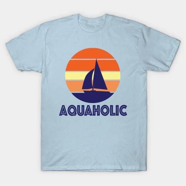 Aquaholic Boating and Fishing Print Made in Australia T-Shirt S