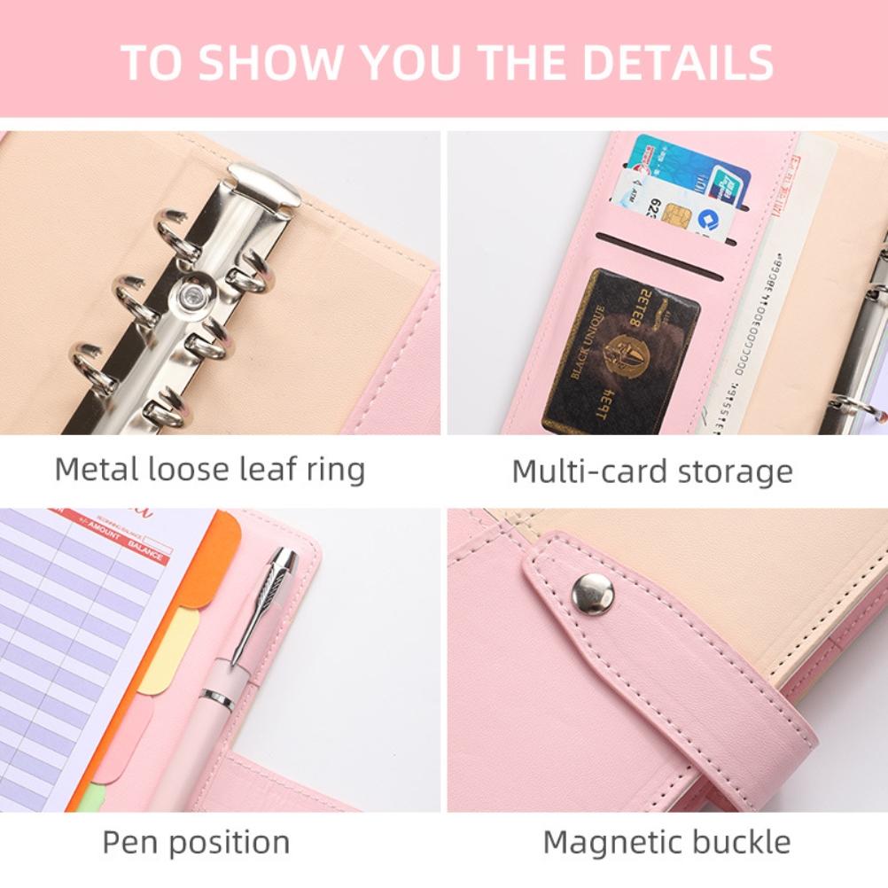 A6 PU Leather Budget Organiser Budget Planner Financial Planner Budget Binder for Budgeting Money Saving Folder