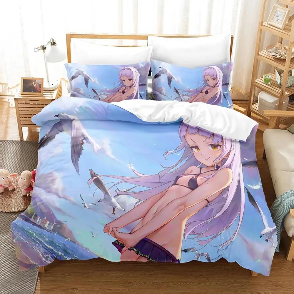 3D Print Anime Murasaki Shion Bedding Set Duvet Cover Bed Set Quilt Cover Pillowcase Comforter King Queen Size Boys Adult