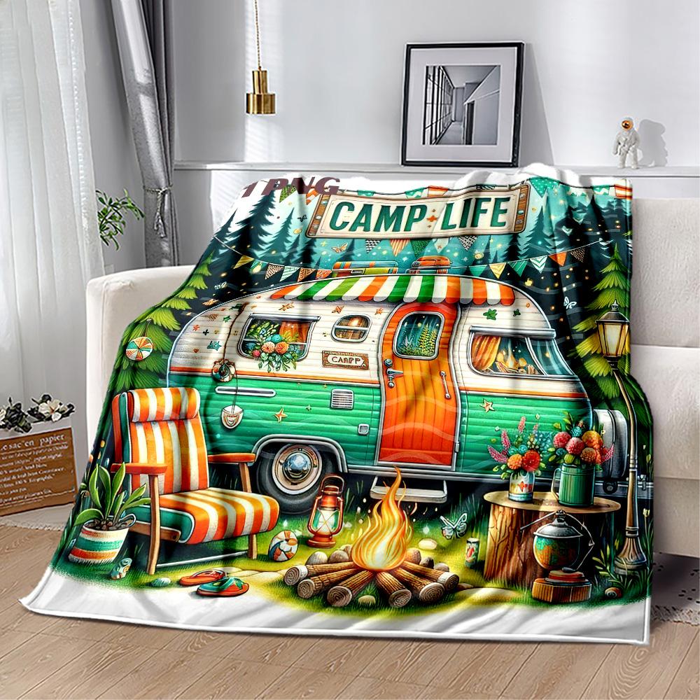 Lagerfeuernacht Abenteuerdecken sind für Wohnzimmer geeignet und somit eine ideale Wahl für Reisen im Freien und als Geschenke.