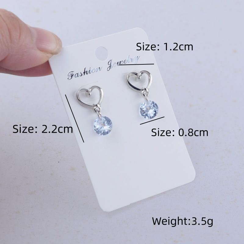3D Round Rhinestones Drop Earrings for Women Golden Silver Color Hollow Out Metal Dangle Earrings Party Sweet Fashion Jewelry