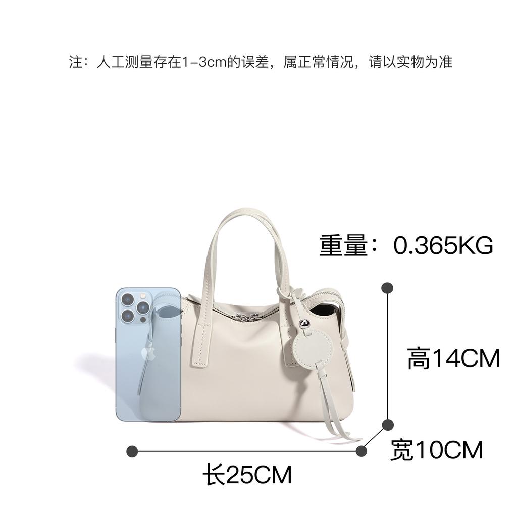 New French baguette bag made of top-layer cowhide, high-end genuine leather women's handbag, designed as a shoulder or underarm bag