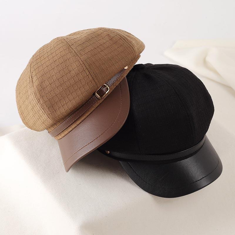 British style beret women's new fashion versatile painter hat showing face ducktongue octagonal hat
