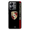 Case For Xiaomi Redmi Note 13 4G PORSCHE Red and Gold Logo Black Background Maniacase