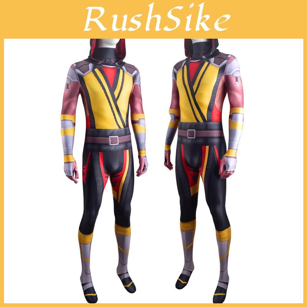 Mortal Kombat Scorpioncosplay Costume With Lycra Fabric For Game Fans
