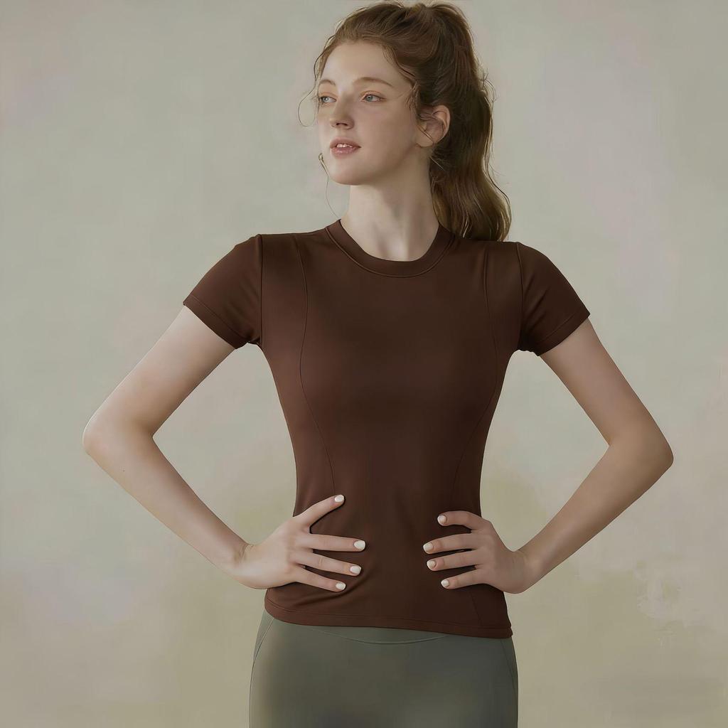 Haut de Sport Respirant et Extensible à Manches Courtes pour Femme - Séchage Rapide, Coupe Ajustée pour la Course à Pied, l'Entraînement et le Yoga