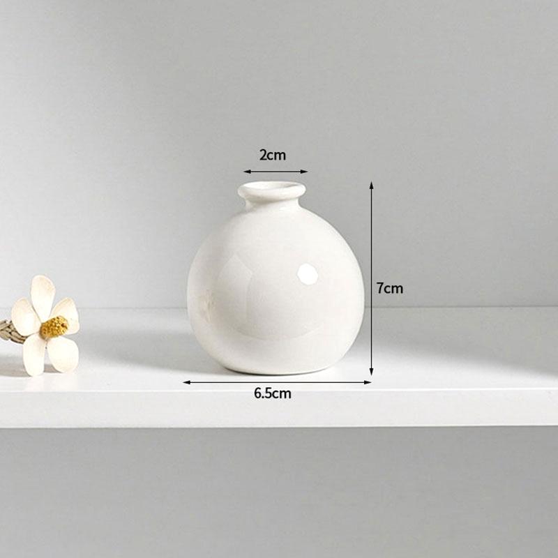 Mini Ceramic Flower Vase Aesthetic Hydroponic Plant Vases Flower Arrangement Pot Room Decor Nordic Home Desktop Ornament Florero