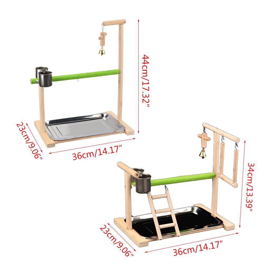 Bird Perch Parrot Stand Toy Natural Wood Playground Gym Accessories for Cage