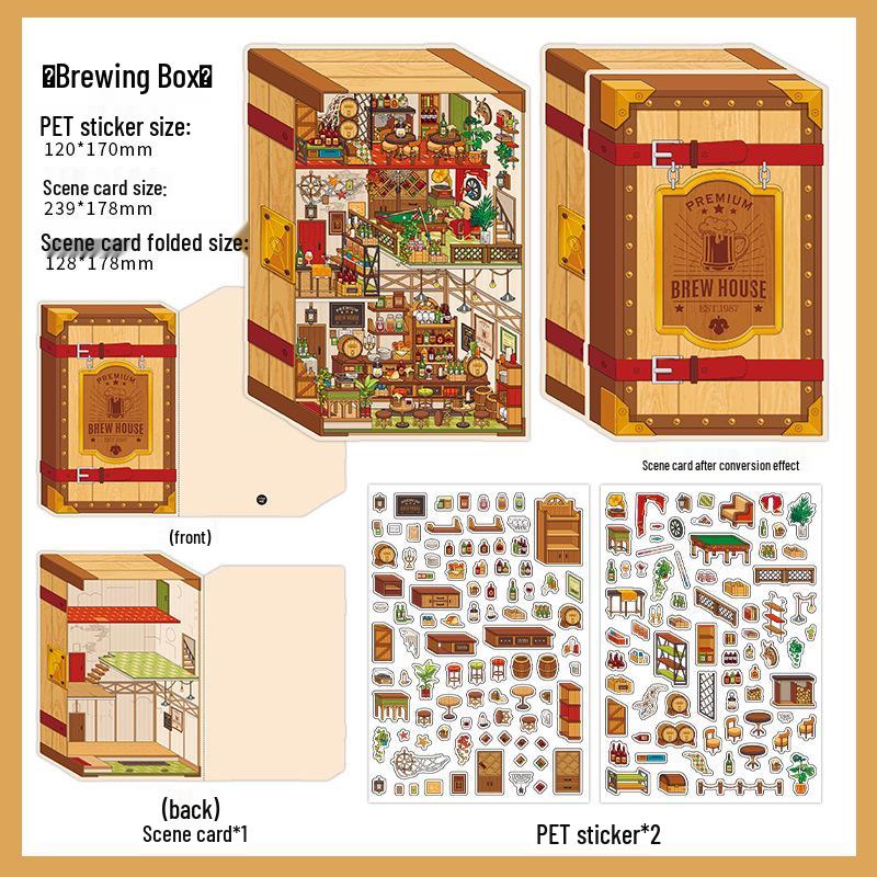 

Infeel.Me 2.5D Miniature Diorama Stickers - My Little House Series 19: Creative Stress Relief Educational Toy
