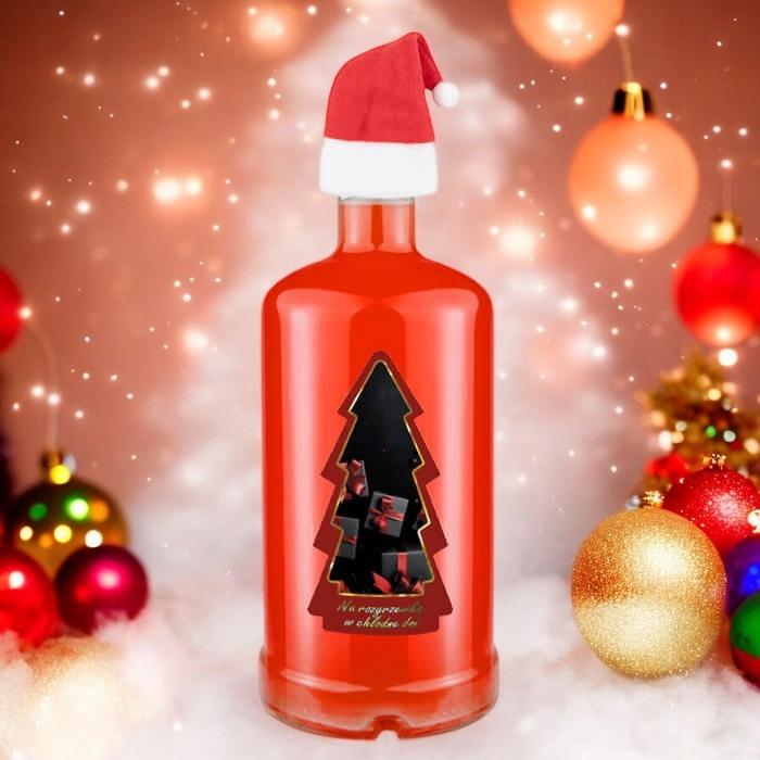 5X Butelki Szklane Tadek 500Ml + Etykieta Choinka Czapka Mikołaja