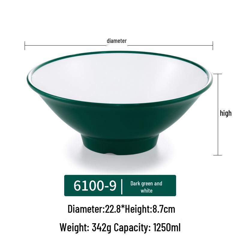 Große Melamin-Ramen-Schüssel für Nudelläden - Konische Luosifen, Mala Tang, Suppen- & Reispudding-Schüssel