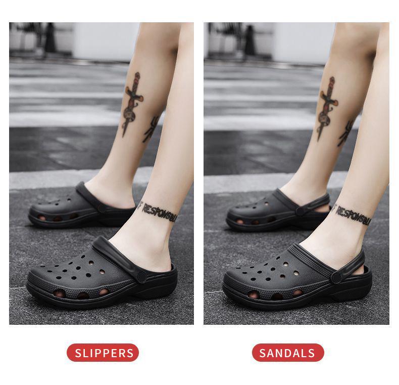 Men's Breathable Summer Closed-Toe Hole Slippers Sandals, Casual Plus Size Exclusive Style