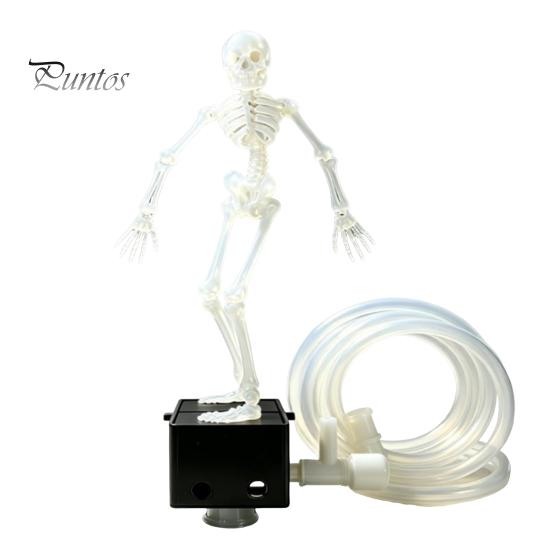Atmospheric Underwater Props Halloween Aquarium Dancing Skeleton, Bubble Driven Moving Joints Skeleton Freshwater Landscaping Ornament, Realistic