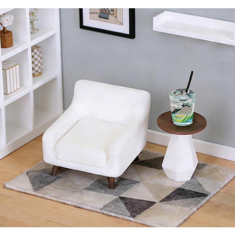 1/12 Dollhouse Mini White Sofa Model Dollhouse Simulation Furniture Decoration Dolls House Scene Ornament Pretend Play Toys