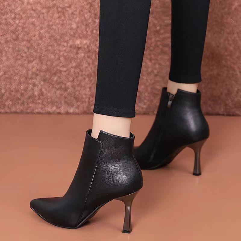 Fashion Booties Office Non Slip Zip Moccasin Footwear Women's Ankle Boots Comfortable and Elegant Trend 2025 Y2k Chic Female Short Shoes