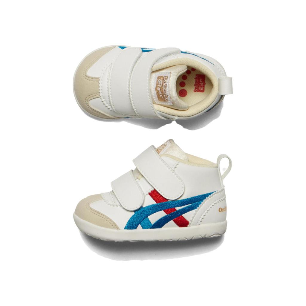 Onitsuka Tiger Mexico 66 First Kids Non-Slip Mid-Top Walking Shoes Baby sneaker White Blue Red 1184A219-100