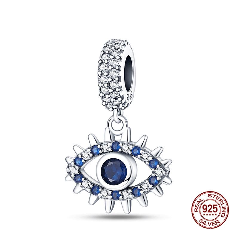 925 Silver Devil's Eye Charm Beads 3mm Fit DIY Bracelet Women's Fashion Jewelry Gift Original Handmade